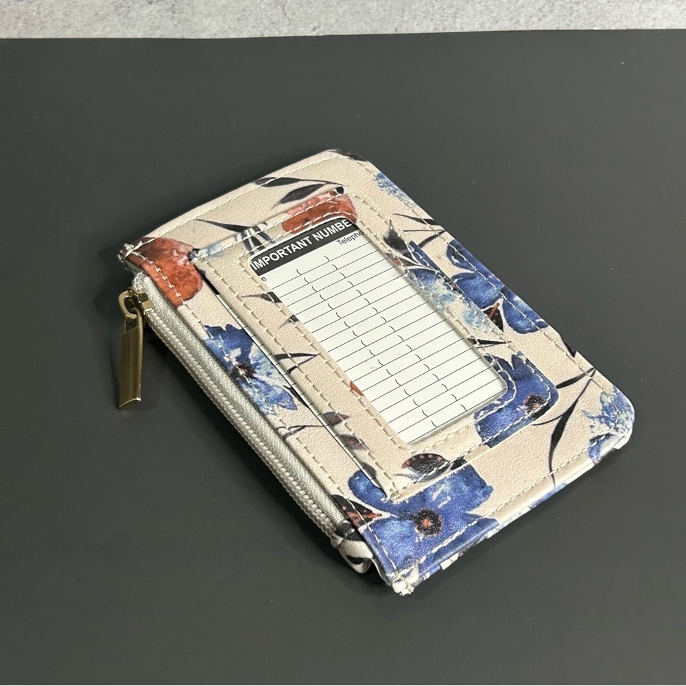 Floral Card Holder with Zipper